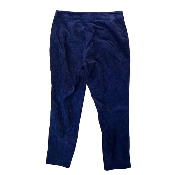 Talbots Petites‎ Curvy Fit Velvet Ankle Pants in Blue Size 6P - Picture 2 of 6